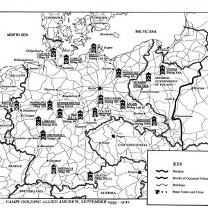 Map of German camps holding Allied Air Force POWs 1939-42 - GENAAF001