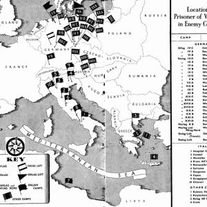 Red Cross Map of German POW camps in 1942 - GENPOW002